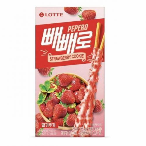 Lotte Pepero Strawberry Cookies 37g