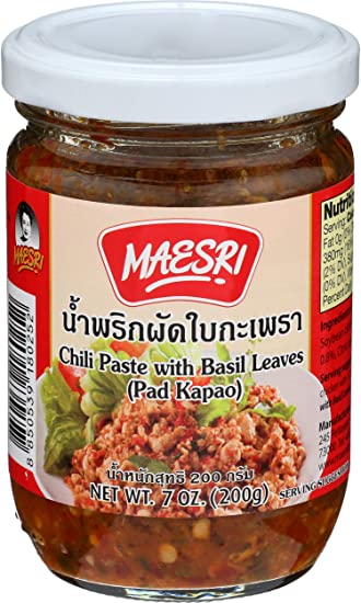 Mae Sri Chilli Paste with Sweet Basil Leave 200g