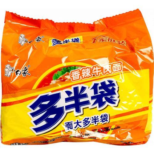 BAIXIANG SPICY BEEF INSTANT FLAVOUR NOODLES 5X143G