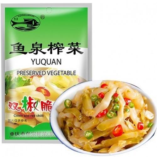 YQ Green & Red Chili Preserved Vegetable 80g