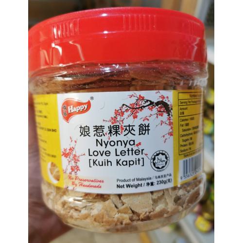 Happy Hand Made Love Letter Kuih Kapit 230g Biscuits Crackers Wafers Snacks Oriental Grocery Food Store Bangor