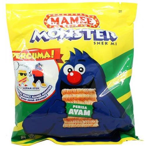 Mamee Monster Noodle Snack - Chicken Flavour (8x25g) 225g