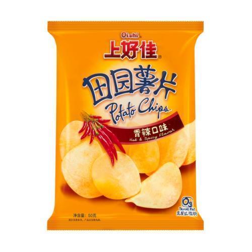 Oishi Potato Chips Hot & Spicy Flavour 50g