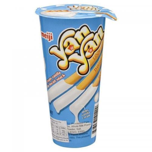 Meiji Yan Yan Creamy Vanilla Flavoured Dip Biscuit Snack 50g