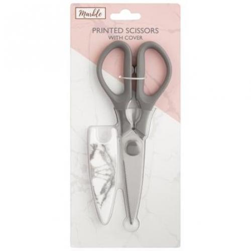 Marble-printed Scissors with Cover