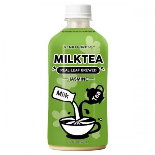 Genki Forest Real Leaf Brewed Milk Tea- Jasmine No Added Sugar 450ml