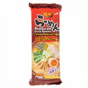 Hikari Miso Menraku Vegetarian Soy Sauce Tonkotsu Ramen Noodles, 191 g, 2 servings