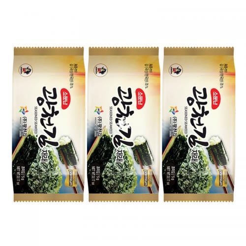 Kwangcheonkim Jaerae Dosirak Seasoned Seaweed (5g X 3 Packs) 15g