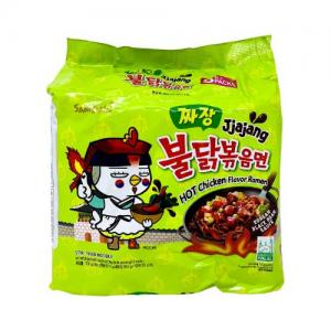 Samyang Buldak Hot Chicken Flavour Ramen - Jjajang (Korean Black Bean Sauce) 140g (Pack Of 5)