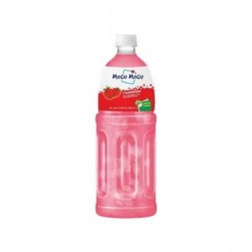 Mogu Mogu Strawburry Flavoured Drink With Nata De Coco 1L