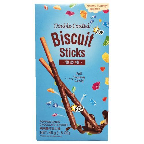 Yummy Yummy Double Coated Biscuit Stick With Popping Candy Choco 45g