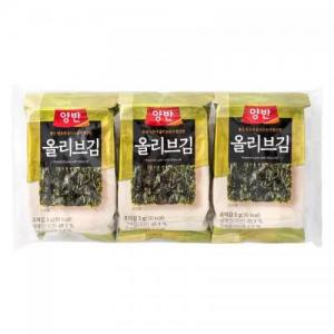 Dongwon Roasted Seaweed Laver - Olive Oil (Pack of 3) 15g