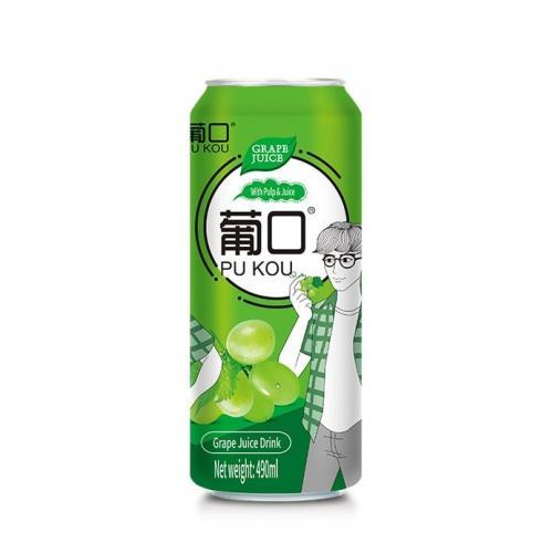 PU KOU Grape Juice With Fruits Bits 490ml