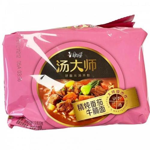 Master Kong Master Soup Instant Noodle - Artificial Beef Tomato Flavour 119g (Pack of 5)