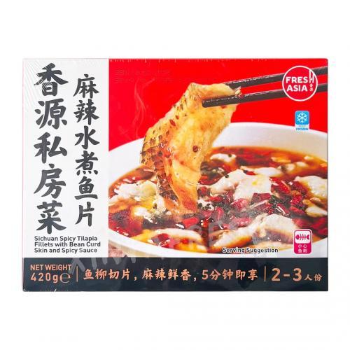 Fresh Asia Sichuan Spicy Tilapia Fillets with Bean Curd Skin and Spicy Sauce 420g