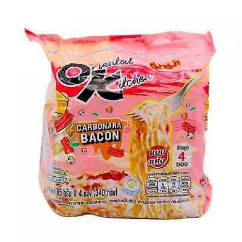 Mama Brand Oriental Kitchen Instant Noodle - Carbonara Bacon Flavour 85g (Pack of 4)