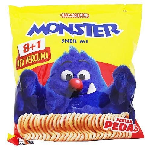 Mamee Monster Noodle Snack - Spicy (Pedas) Flavour (8x25g) 225g