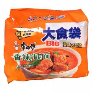 康师傅 大食袋 香辣牛肉面 5连包 144g